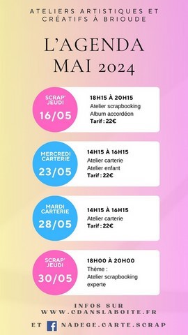 agenda ateliers scrap mai